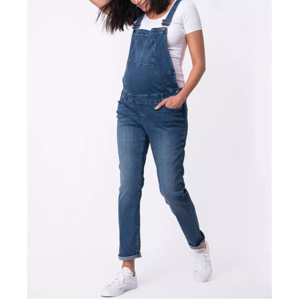 Seraphine Women's Denim Maternity Overalls Blue 2